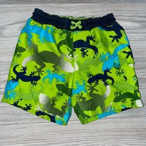 Carter’s Baby Boys Swim Trunks 18 Months Green Gecko Print Mesh Lined